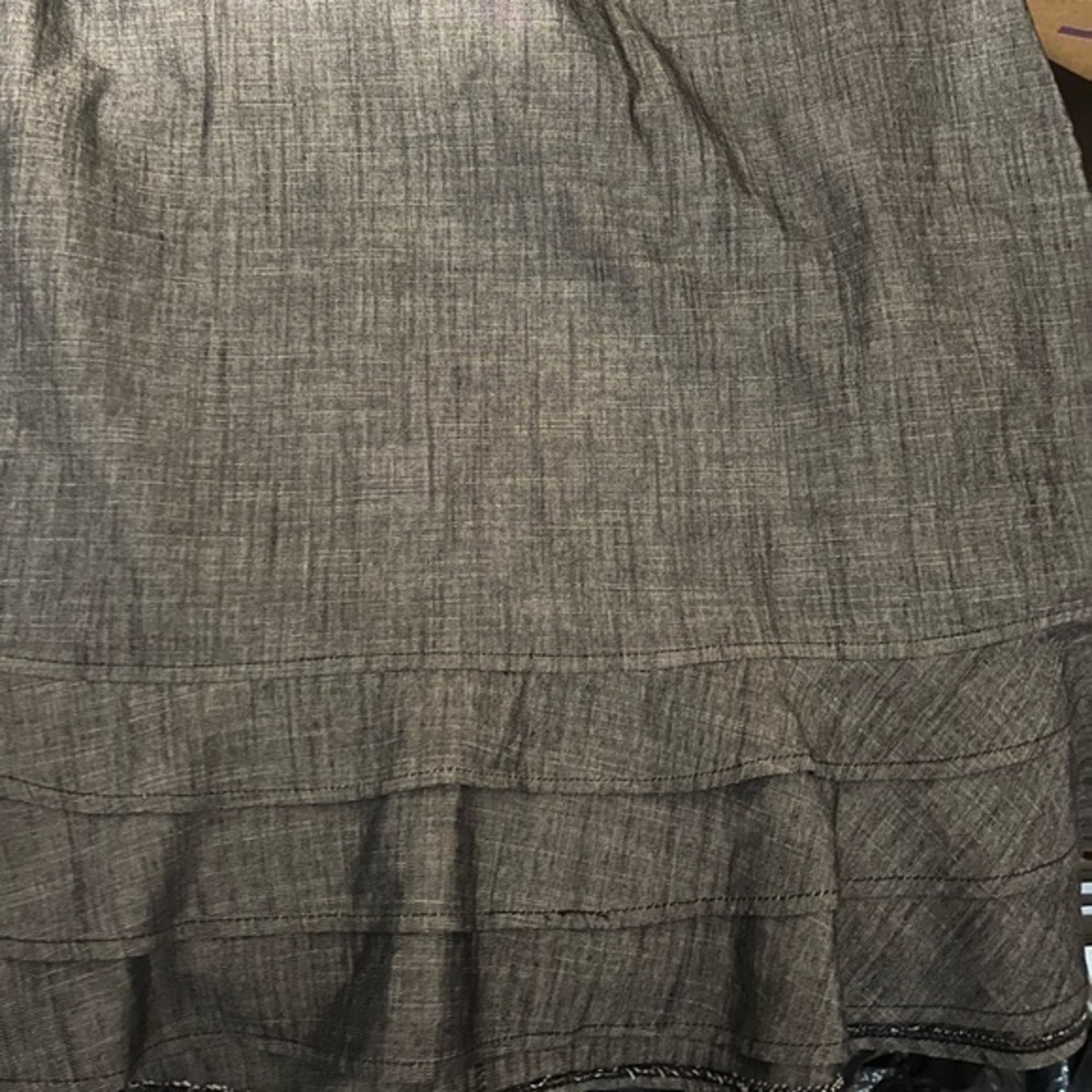 Cato Charcoal Gray Denim look ruffled skirt hidden zipper Stretch 2% spandex 20w